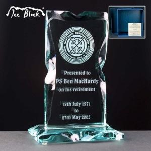 Ice Block Monument Award In Blue Cardboard Gift Box – From £27.25 Including Engraving