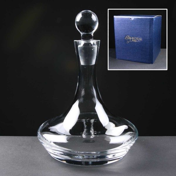 Balmoral Glass Ships Decanter In Blue Cardboard Box - £45.50 Including Engraving