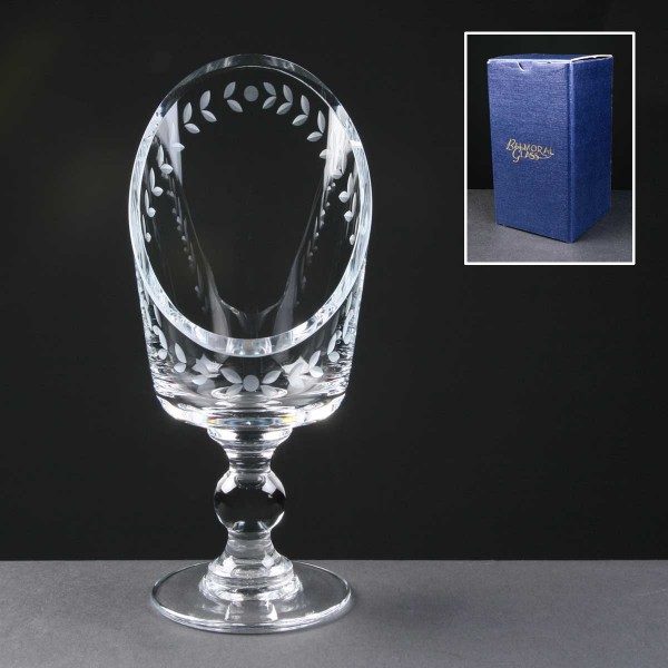 Balmoral Glass Sliced Chalice With Laurel Cut In Blue Cardboard Gift Box - From £26.90 Including Engraving