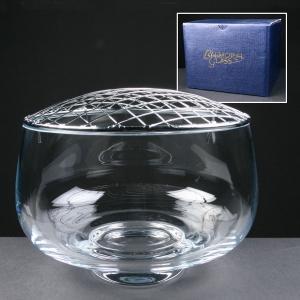 Balmoral Engraved Glass Rose Bowl In Blue Cardboard Box