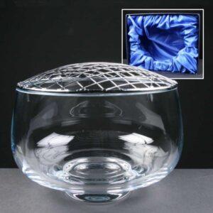 Balmoral Glass Engraved Rose Bowl In Presentation Box
