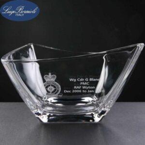 Luigi Bormioli Michaelangelo Clear Engraved Glass Bowl In Cardboard Box