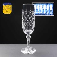 Earle Crystal Champagne Flutes With Engravable Panel x6 In Presentation Box - £106.60 Including Engraving
