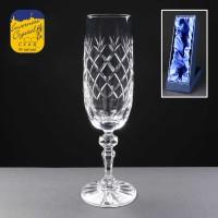 Earle Crystal Champagne Flute With Panel For Engraving In Presentation Box - £20.30 Including Engraving