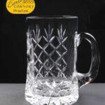Earle Crystal Engraved Glass Tankards In White Cardboard Box