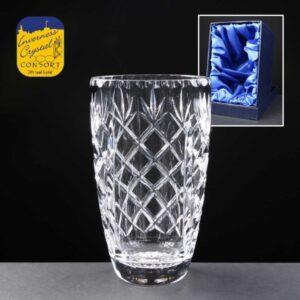 Earle Crystal Barrel Vase With Panel For Engraving In Presentation Box - From £61.75 Including Engraving