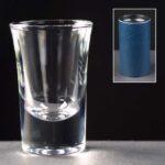1oz Shot Glass Supplied In Blue Cardboard Tube – £7