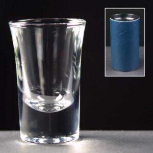1oz Shot Glass Supplied In Blue Cardboard Tube - £7.00