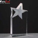 Whitefire Optical Crystal Star Wedge Column Award Supplied In Velvet Lined Presentation Box - £53.20