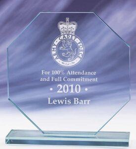 Hexagon Shaped Glass Award - From £15.25 Including Engraving