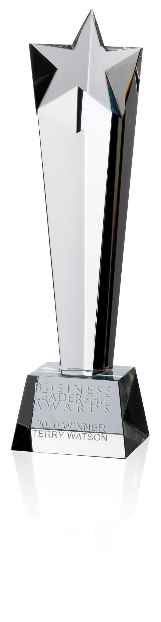 Crystal Column With Star Award In Presentation Box - From £36.70 Including Engraving