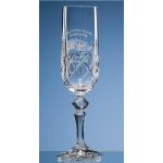 Engraved Champagne Glasses - Flamenco crystal panelled champagne flute
