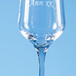 Engraved Champagne Glasses - L740 - Displayed-On-A-Pale-Blue-Background