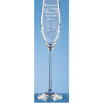 Engraved Champagne Glasses - Diamante Champagne Flute with Spiral Design Cutting